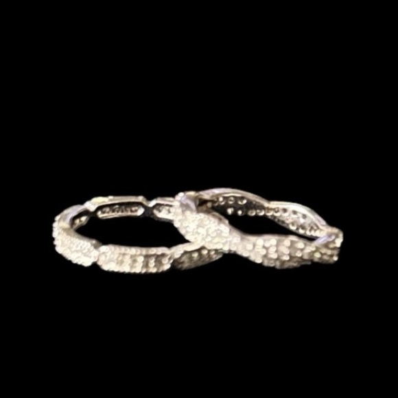 Set of 4 Express Silver Cubic Zirconia Stacking Rings - Picture 4 of 6